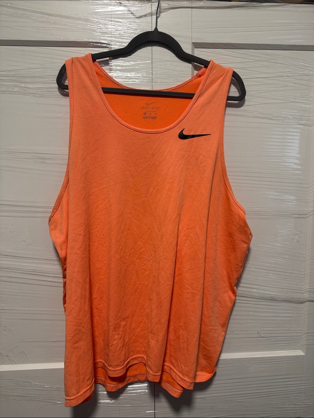 Nike Men’s Orange Athletic Tank with Black Swoosh
